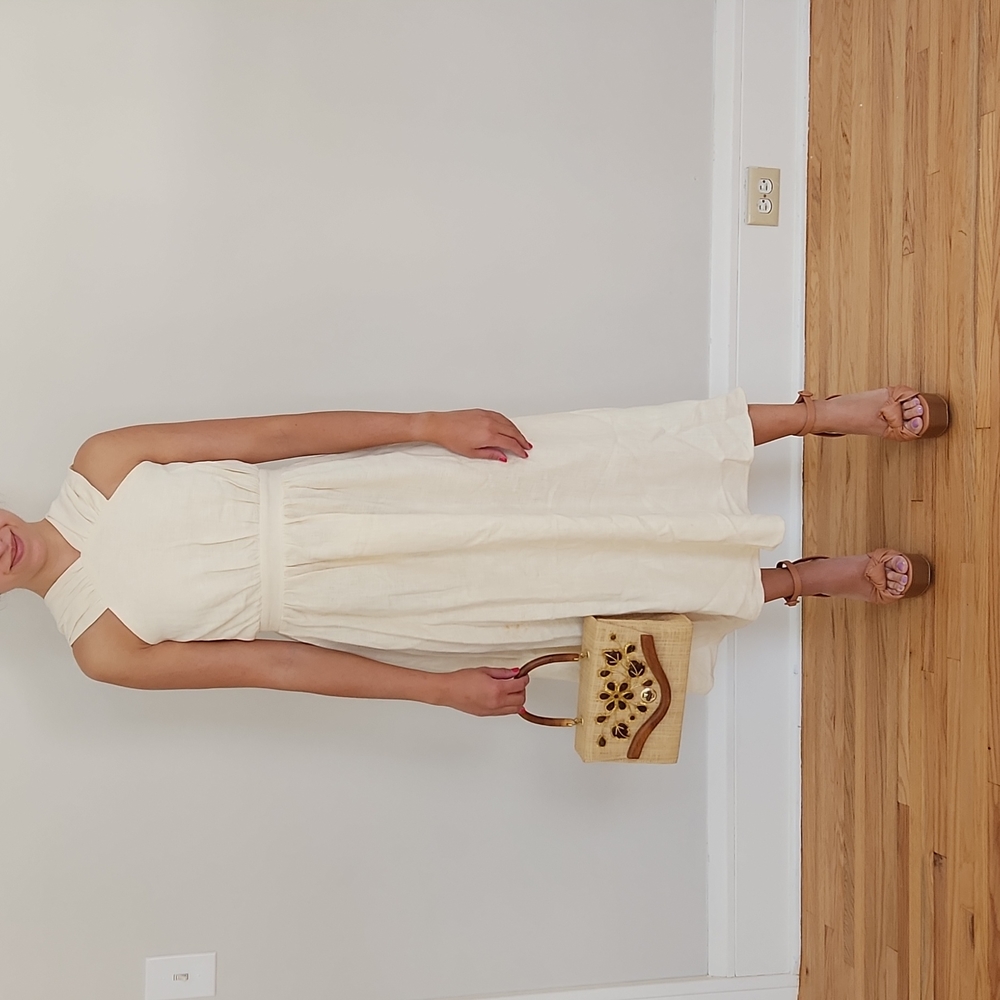 Linen Boho Midi Dress